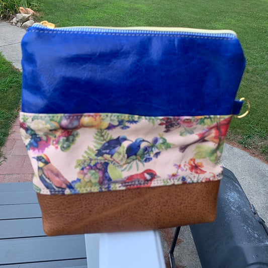 All leather fold over clutch