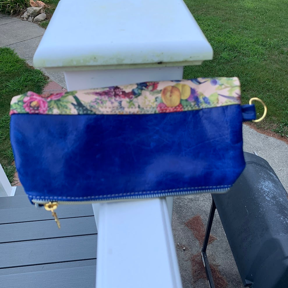 All leather fold over clutch