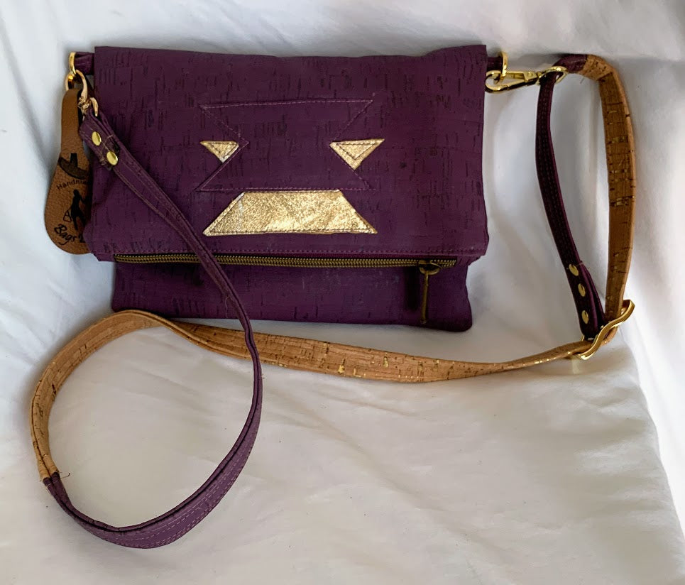 vivid purple fold over crossbody