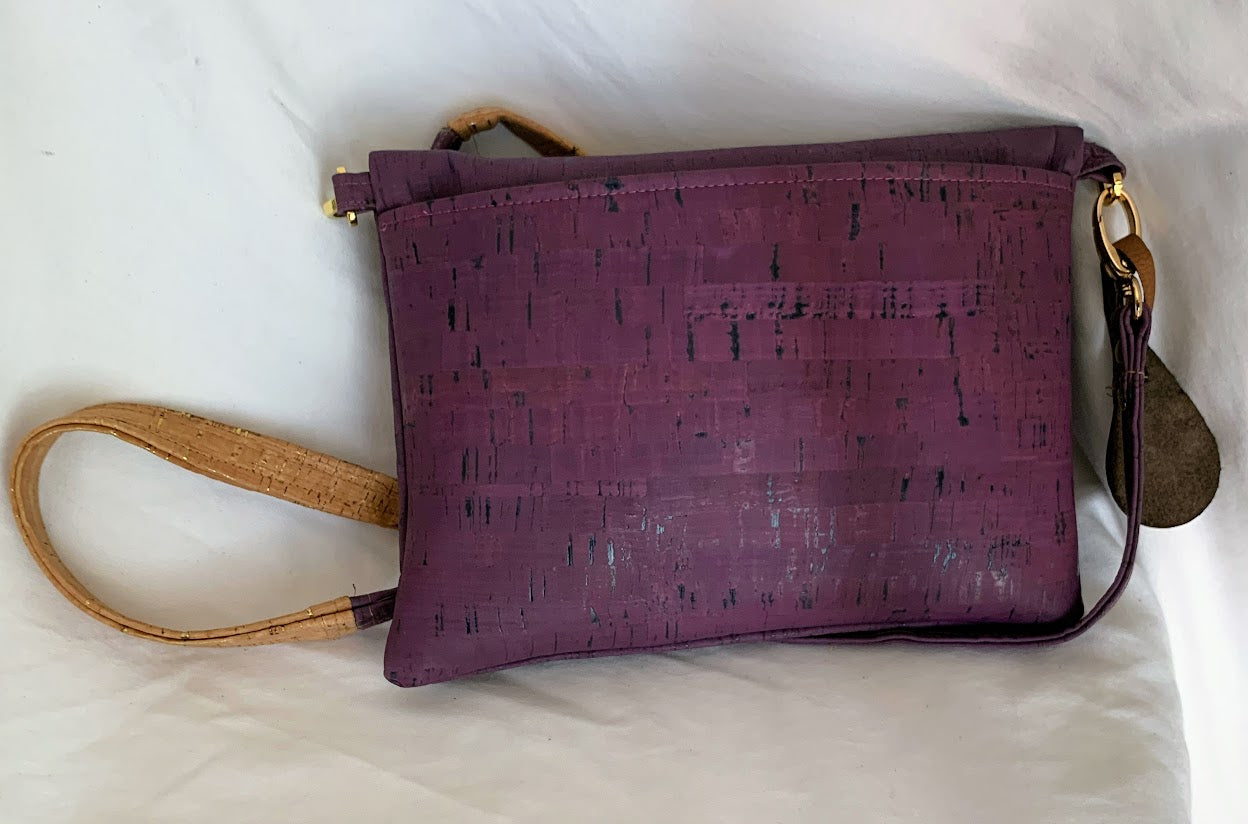 vivid purple fold over crossbody