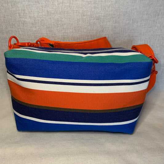 The perfect summer addition-A canvas striped crossbody bag.