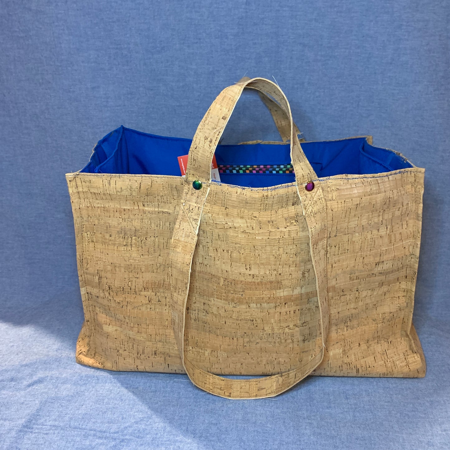 Extra large cork on cork tote carry-all.