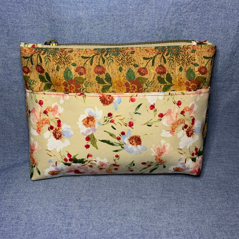 Cork and fabric pouch