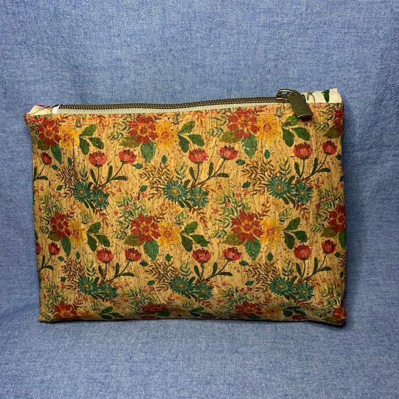Cork and fabric pouch